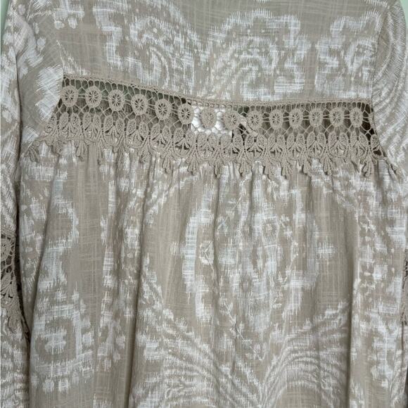 KAKTUS Beige 100% Cotton Cardigan Duster Top One Tie Made in Italy Medium - Picture 8 of 8